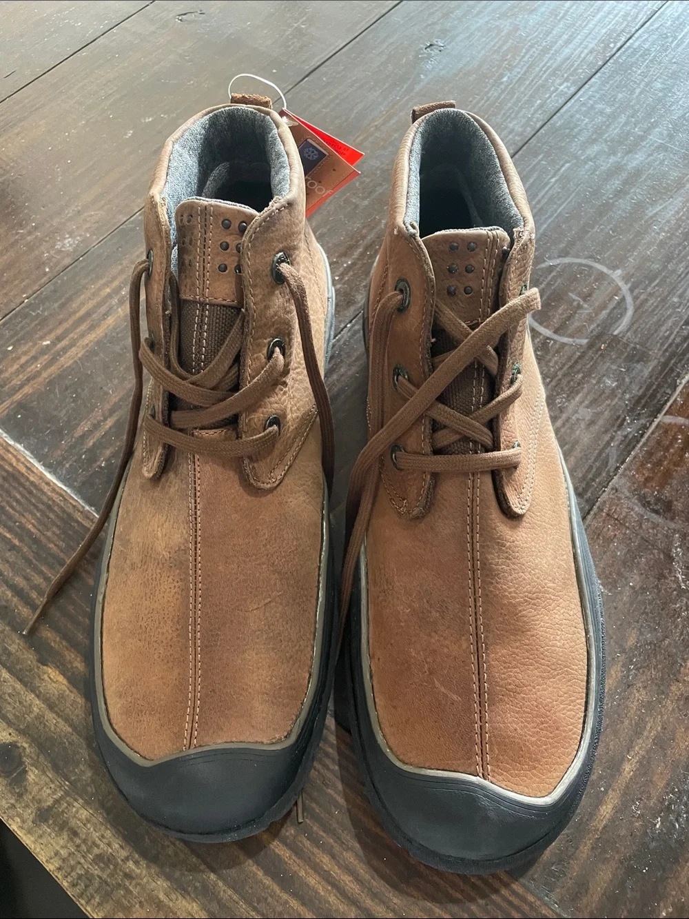 Clarks Men's Brown Leather Chukka Boots with Black Sole